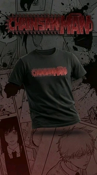 Makima And Denji– Chainsaw Man Black T-Shirt CS-007 - Black, S