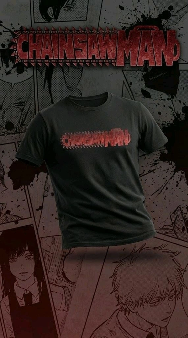Makima And Denji– Chainsaw Man Black T-Shirt CS-007 - Black, S