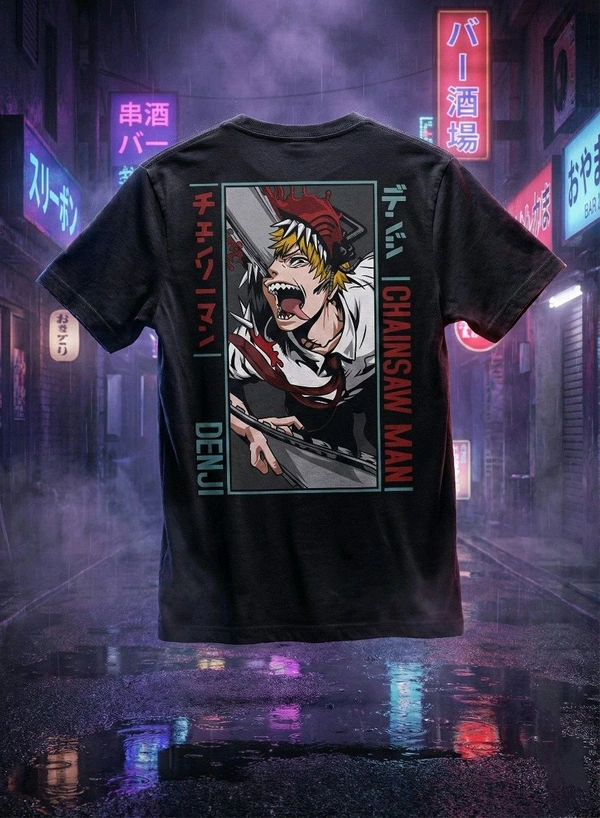 Denji – Chainsaw Man Urban Panel Black T-Shirt CS-012