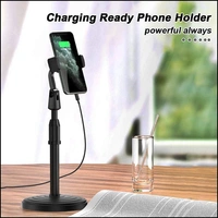 Universal Mobile Stand for Table with Adjustable Height | 360 Degree Rotation Mobile Holder for Table & Bed Compatible with All Smartphones (Black)