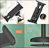 Universal Mobile Stand for Table with Adjustable Height | 360 Degree Rotation Mobile Holder for Table & Bed Compatible with All Smartphones (Black)