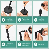 Universal Mobile Stand for Table with Adjustable Height | 360 Degree Rotation Mobile Holder for Table & Bed Compatible with All Smartphones (Black)