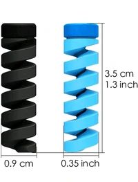 Premium Spiral Cable Protector (Pack of 4) | Universal Silicone Wire Guard for Mobile Charger & Earphone | Anti-Break USB Data Cable Saver by Mega Mart XZ