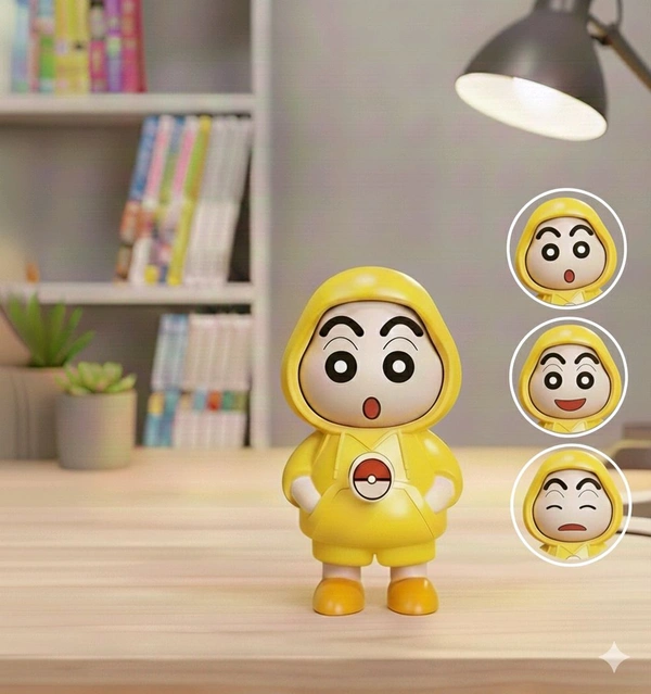 Cute Shinchan Action Figure Toy with Changeable Expressions | Decorative Anime Figurine for Kids & Gift Collection | Shinchan Face Changing Keychain