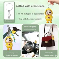 Cute Shinchan Action Figure Toy with Changeable Expressions | Decorative Anime Figurine for Kids & Gift Collection | Shinchan Face Changing Keychain - Yellow