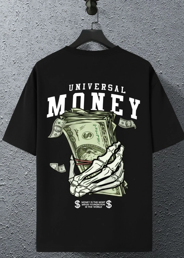 Universal Money Graphic Oversized T-Shirt | Streetwear Hip Hop Printed Tee for Men & Women