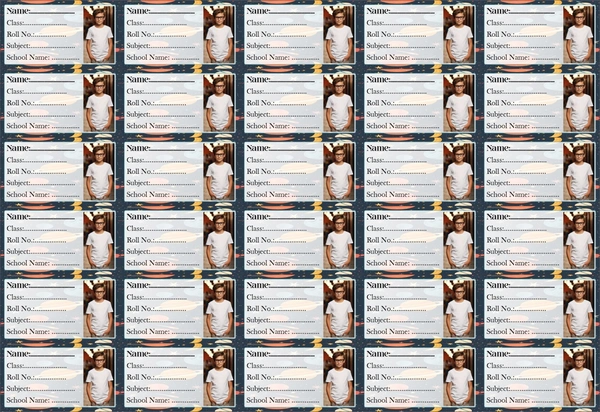 Vedalya Ayodhara Personalized Photo Name Sticker - Pack of 60 - Pack of 60