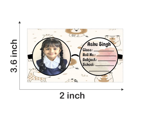 Vedalya Ayodhara Customized Photo Name Sticker for kids - Pack of 60