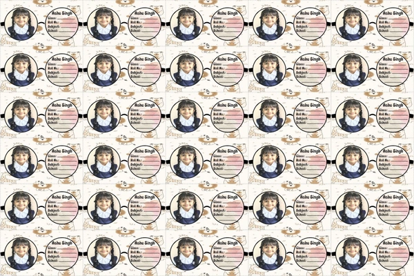 Vedalya Ayodhara Customized Photo Name Sticker for kids - Pack of 60