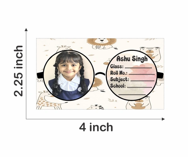 Vedalya Ayodhara Customized Photo Name Sticker for kids - Pack of 24