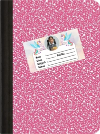 Vedalya Ayodhara Personalized Photo Name Sticker for kids | Custom Labels for Notebooks - Pack of 24