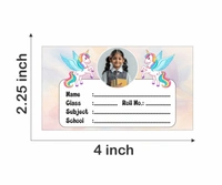 Vedalya Ayodhara Personalized Photo Name Sticker for kids | Custom Labels for Notebooks - Pack of 24