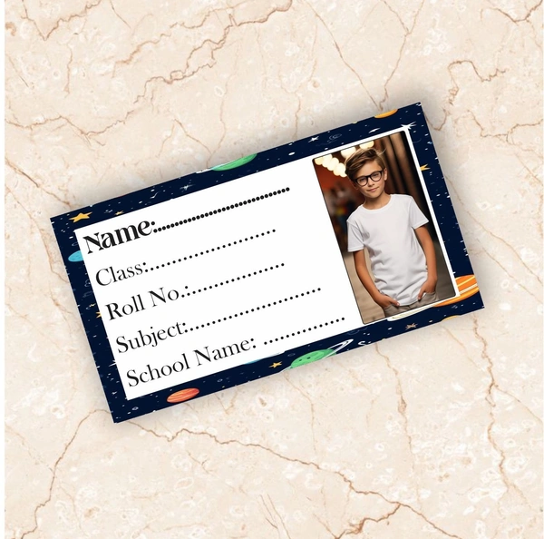 Vedalya Ayodhara Customized Photo Name Slip Sticker | Pack of 60 - 60