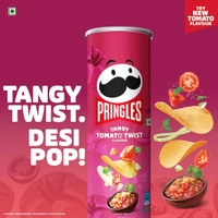 Pringles Tangy Tomato Twist 102 Gram | Potato Chips | Tangy Tomato With A Twist Of Sweet & Spicy Salsa Flavour