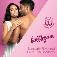 Durex Extra Thin Intense Bubblegum Flavoured Condoms For Men - 12s