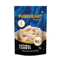 Pureheart Nutreat Natural Cashews 1 kg, Premium Whole Crunchy & Delicious Cashewnuts