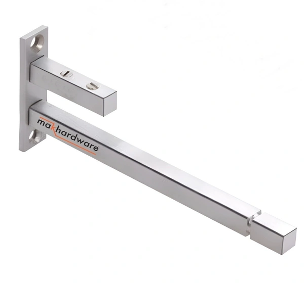 MAK HARDWARE Stainless Steel Glass Shelf Bracket F Type Square 6 Inches::8 mm 10.16cm X 5.08cm Shelf Bracket (Stainless Steel) - 6 inch. Glass 8mm