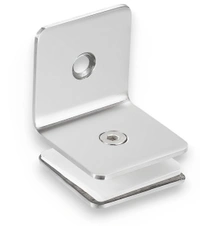 MAK HARDWARE L CONNECTOR Stainless Steel/ Wall to Glass Connector | Stainless Steel L Connector Hinge for Normal & Toughened Glass Doors 90 Degree Square Frameless Glass Clamp Connector/Shower door Fixed Panel/Glass-to-Glass corner Clamp,for 8mm to 12 mm) Glass Thickness - 202 Grade