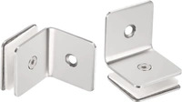 MAK HARDWARE L CONNECTOR Stainless Steel/ Wall to Glass Connector | Stainless Steel L Connector Hinge for Normal & Toughened Glass Doors 90 Degree Square Frameless Glass Clamp Connector/Shower door Fixed Panel/Glass-to-Glass corner Clamp,for 8mm to 12 mm) Glass Thickness - 202 Grade