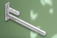 MAK HARDWARE Stainless Steel Glass Shelf Bracket F Type Square F BRACKET Shelf Bracket 4'' (Adjustable) - 4 inch. ADJUSTABLE