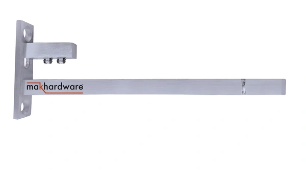 MAK HARDWARE Stainless Steel Glass Shelf Bracket F Type Square F BRACKET Shelf Bracket 4'' (Adjustable) - 4 inch. ADJUSTABLE
