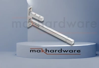 MAK HARDWARE Stainless Steel Glass Shelf Bracket F Type Square 6 Inches::8 mm 10.16cm X 5.08cm Shelf Bracket (Stainless Steel) - 6 inch. Glass 8mm