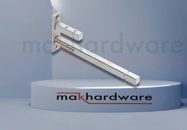 MAK HARDWARE Stainless Steel Glass Shelf Bracket F Type Square 6 Inches::8 mm 10.16cm X 5.08cm Shelf Bracket (Stainless Steel) - 6 inch. Glass 8mm