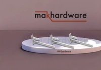 MAK HARDWARE Stainless Steel Glass Shelf Bracket F Type Square 6 Inches::8 mm 10.16cm X 5.08cm Shelf Bracket (Stainless Steel) - 6 inch. Glass 8mm