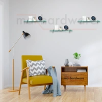 MAK HARDWARE Stainless Steel Glass Shelf Bracket F Type Square F BRACKET Shelf Bracket 4'' (Adjustable) - 4 inch. ADJUSTABLE