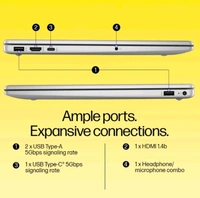 Hp HP 15, AMD Ryzen 3 7320U (8GB LPDDR5, 512GB SSD) FHD, Anti-Glare, Micro-Edge, 15.6"/39.6cm, Win 11, Office 21, Silver, 1.59kg, fc0154AU, AMD Radeon Graphics, 1080p FHD Camera Laptop