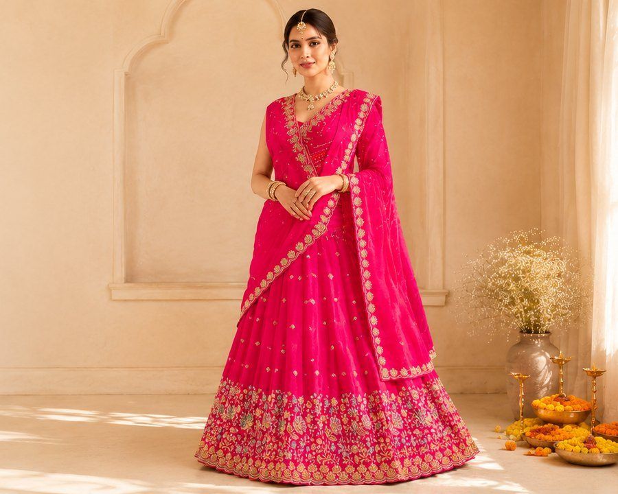 Authentic Rajasthani bandhej sarees and lehengas