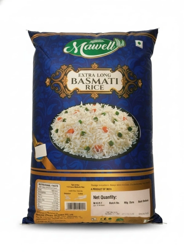 MAWELL EXTRA LONG BASMATI RICE 26KG BAG