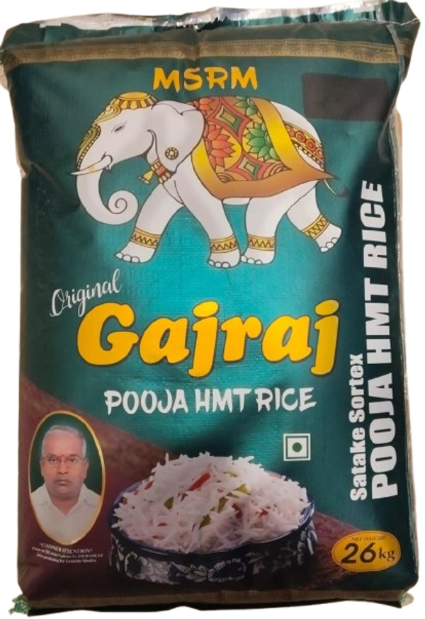 GAJRAJ SORTEX POOJA HMT RICE 26KG BAG