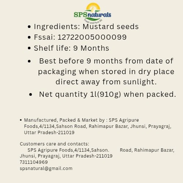 SPSnaturals Wooden Cold Press Mustard Oil 1L Btl