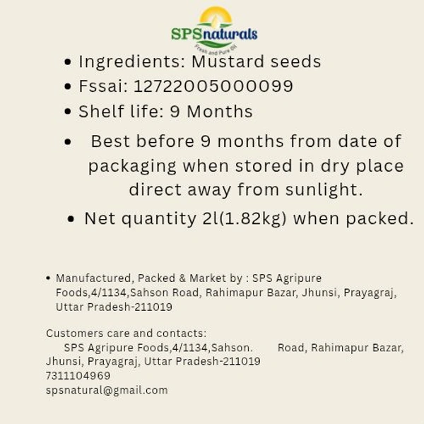 SPSnaturals Wooden Cold Press Mustard Oil  2L