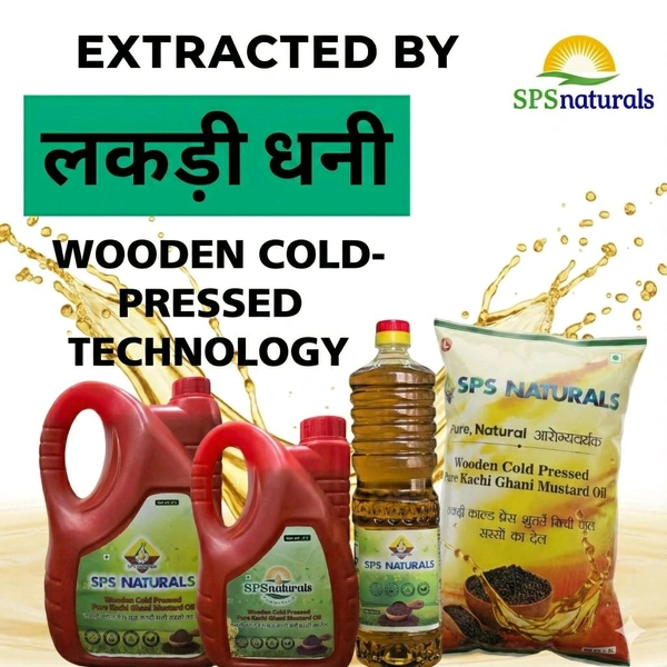 SPSnaturals Wooden Cold Press Mustard Oil 5L