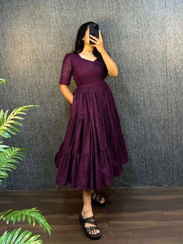 HAKOBA 3 Layer Exclusive Midi Gown - L, Purple