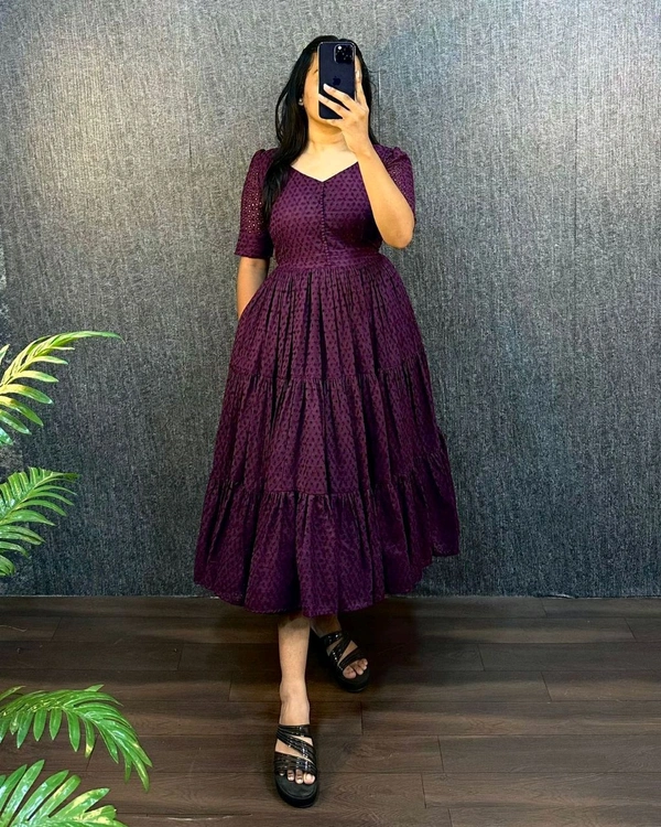 HAKOBA 3 Layer Exclusive Midi Gown - 2XL, Purple