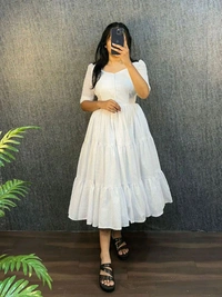 HAKOBA 3 Layer Exclusive Midi Gown - X2XL, White