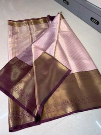 Pastel Pink Banarasi Silk Saree with Rich Zari Border
