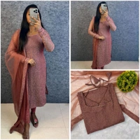 Diana -Designer Party Wear Kurti - S, Coco Bronze