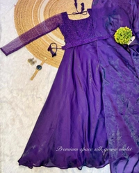 Minmmini - Party Wear Draping Style Gown ✨ - L, Violet