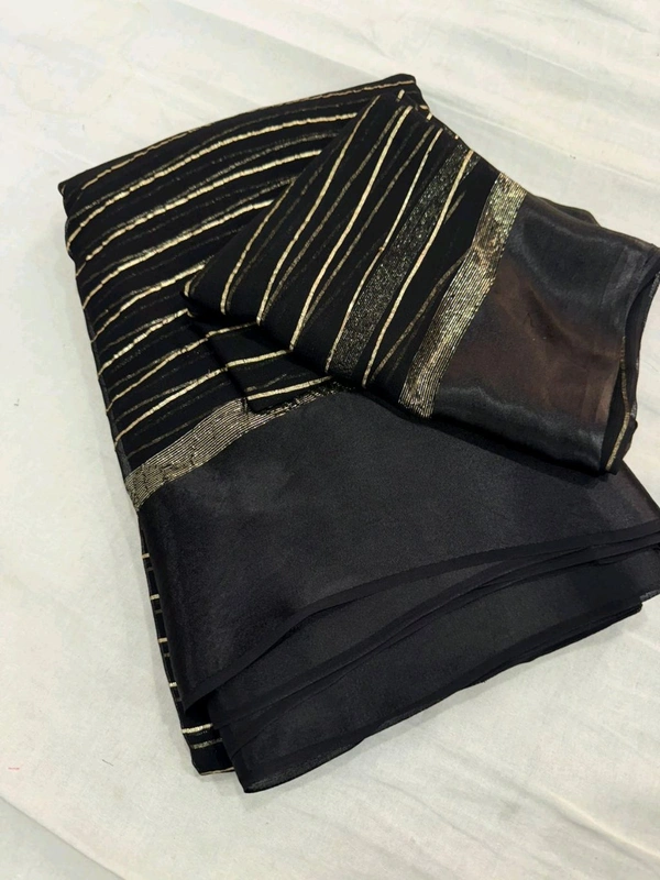 Viscose Georgette Saree - Black