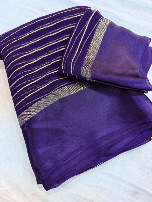 Viscose Georgette Saree - Violet