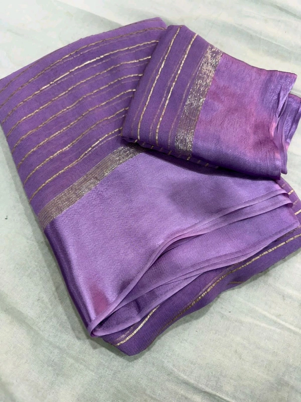 Viscose Georgette Saree - Lavendar