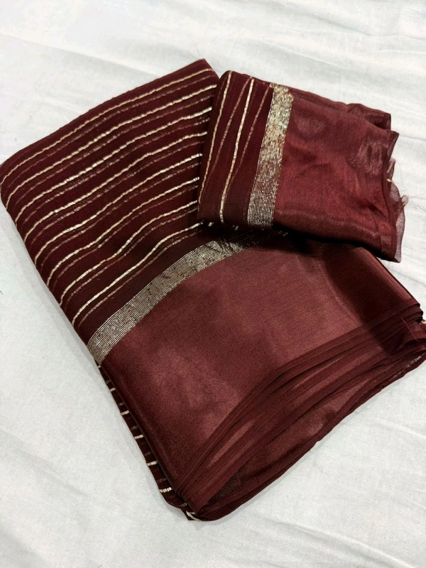 Viscose Georgette Saree - Brown