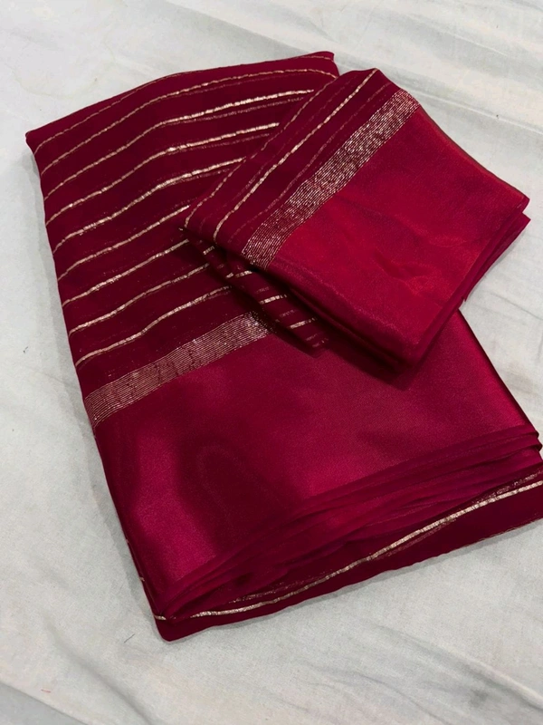 Viscose Georgette Saree - Maroon