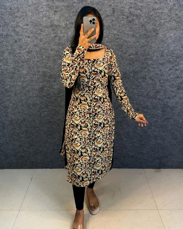 Thooriga -  Pure Cotton Kalamkari Kurti Set