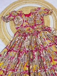 Akira - Kalamkari Soft Cotton Flared Maxi - 2XL, Red