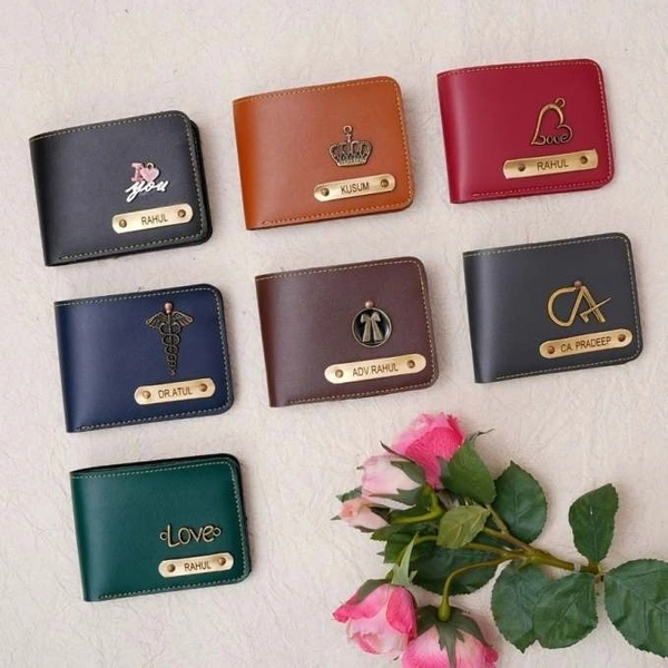 Personalized Wallet Gift for Men with name and charms